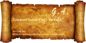 Gaunersdorfer Arnó névjegykártya